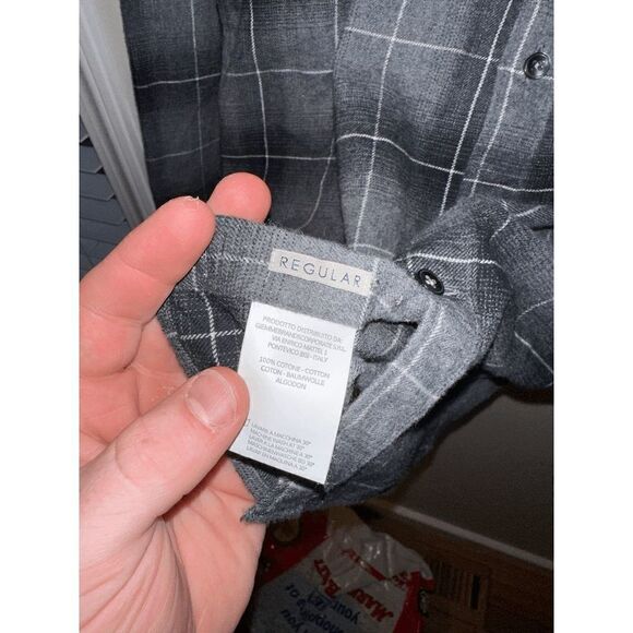 Men's Tintoria Mattei 954 Gray Flannel Casual Button Down 40 15 3/4 (Medium) - Picture 3 of 6